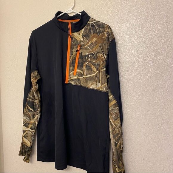 Magellan Outdoors Hunter Gear Pullover Mag Wick quarter Zip Camo top L - Picture 1 of 9
